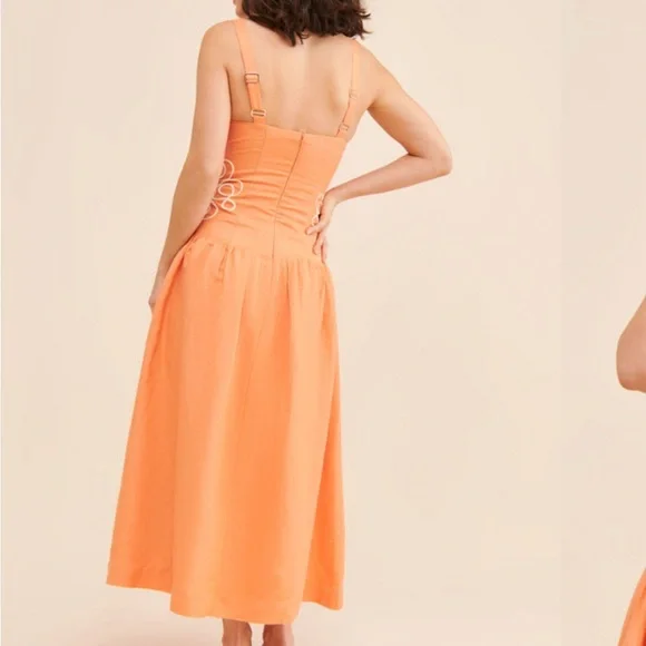 Anthropologie Luna Embroidered Midi Dress Women